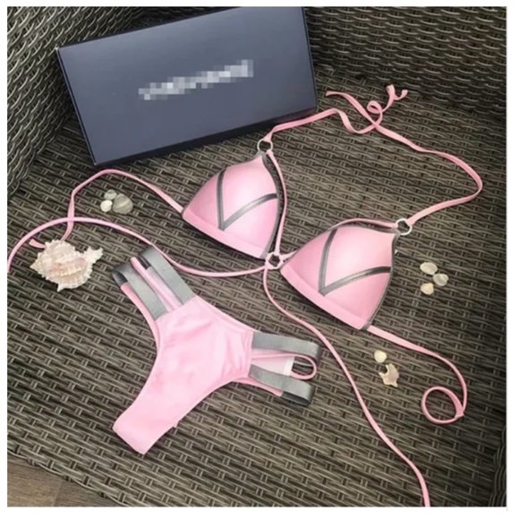 New! Women Strappy Braided Blush Bikini Set S-XL - Picture 2 of 2